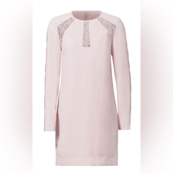 BCBGMaxAzria Dresses & Skirts - BCBGMaxAzria Payten Long-Sleeve Lace-Insert Shift Dress • Size S • New no Tags